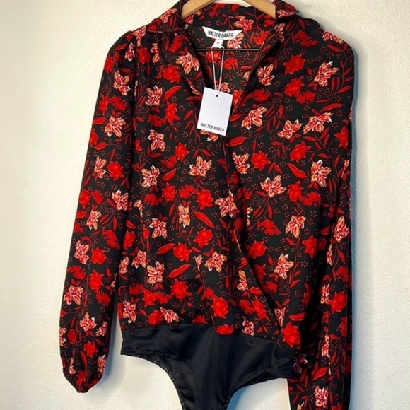 Walter Baker Darla Floral-print Long Sleeve bodysuit, Size S NWT - Picture 3 of 5
